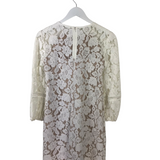 VINCE CAMUTO LACE LONG SLEEVE DRESS WHITE NUDE 0