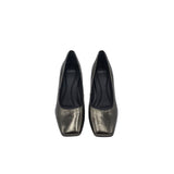SARTO by FRANCO RET$150 LEATHER SQUARE-TOE PUMP SHOES SILVER 6.5