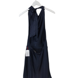 OPEN EDIT NWT$79 SATIN HALTER DRESS NAVY XSMALL