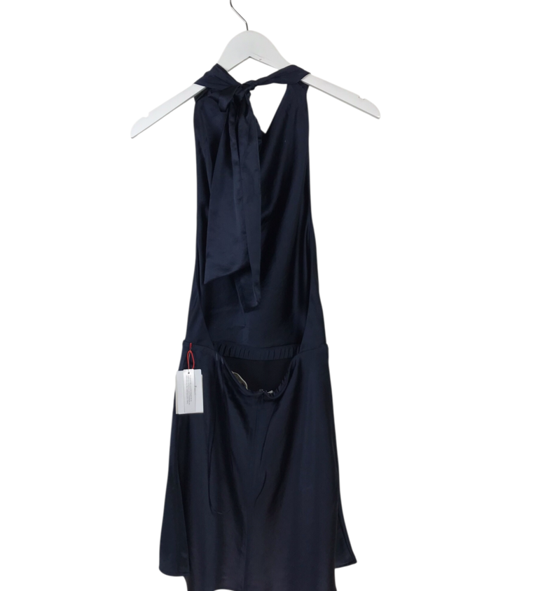 OPEN EDIT NWT$79 SATIN HALTER DRESS NAVY XSMALL
