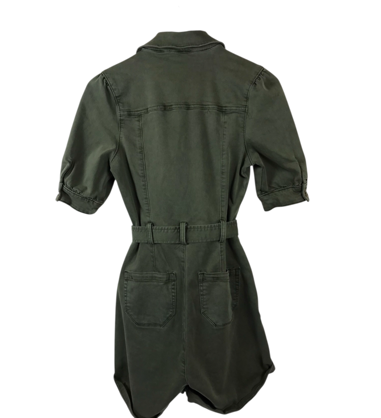 PAIGE SHORT SLEEVE W/BELT DESIGNER ROMPER OLIVE 2