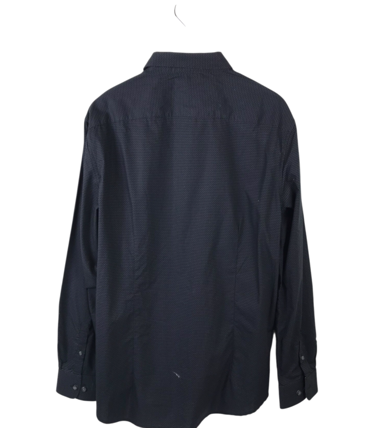 KENNETH COLE NWT$69 LONG SLEEVE MEN SHIRT BLACK GREY XLARGE