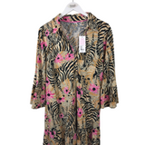 LILLY PULITZER NWT$148 FLARE SLEEVE DESIGNER DRESS TAN BLACK SMALL