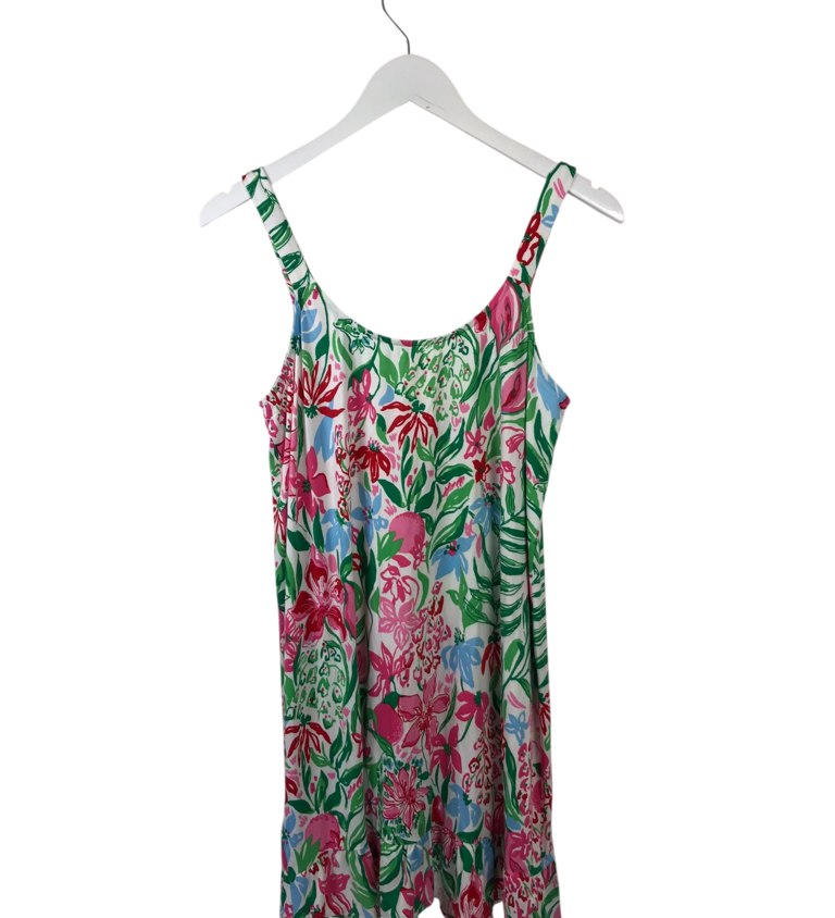 NWT$88 SLEEVELESS MINI DESIGNER DRESS WHITE PINK SMALL