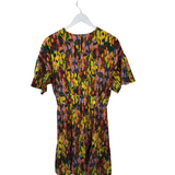 SHORT SLEEVE MINI DESIGNER DRESS YELLOW RED 8