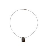 .925 SCROLL PENDANT NECKLACE SILVER BROWN