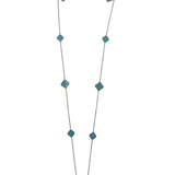 .925 STATION CLOVER NECKLACE SILVER TURQUOISE