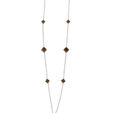 .925 STATION CLOVER NECKLACE SILVER BROWN