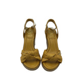 VINCE CAMUTO LEATHER ESPADRILLE WEDGE SHOES YELLOW WHITE 7