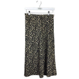 J. CREW ANIMAL MIDI SKIRT BROWN BLACK XSMALL