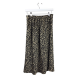 J. CREW ANIMAL MIDI SKIRT BROWN BLACK XSMALL