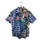 ROBERT GRAHAM SHORT SLEEVE MEN SHIRT BLUE YELLOW 2XL