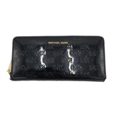 PATENT LEATHER CONTINENTAL WALLET BLACK