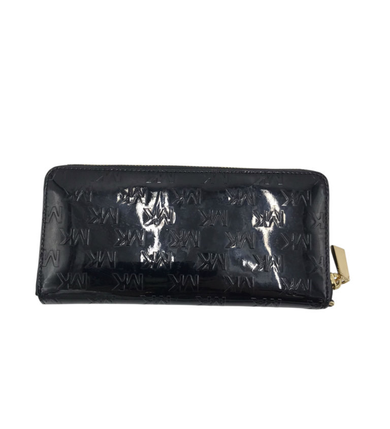PATENT LEATHER CONTINENTAL WALLET BLACK