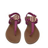 TORY BURCH LEATHER FLAT SANDAL SHOES MAGENTA 5.5