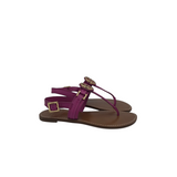 TORY BURCH LEATHER FLAT SANDAL SHOES MAGENTA 5.5