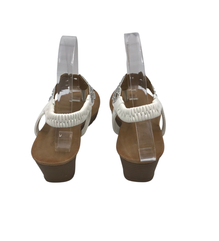 WEDGE SANDAL SHOES WHITE 6.5
