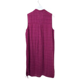 EILEEN FISHER LINEN SLEEVELESS DESIGNER DRESS FUCHSIA MEDIUM
