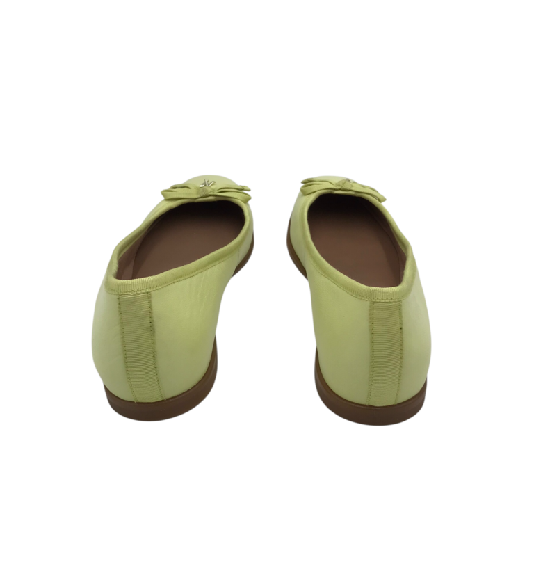 NATURALIZER LEATHER BALLET FLAT SHOES LIME 7