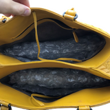 BOTTEGA VENETA INTRECCIATO WOVEN NAPPA LEATHER LUXE HANDBAG YELLOW 13L x 9H x 8.5H