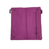 BOTTEGA VENETA LEATHER CLUTCH LUXE HANDBAG PURPLE 10L x 4.5 H