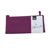 BOTTEGA VENETA LEATHER CLUTCH LUXE HANDBAG PURPLE 10L x 4.5 H