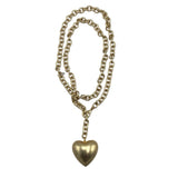 RET$155 HEART PENDANT NECKLACE GOLDTONE