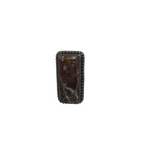 .925 RECTANGLE GEMSTONE RING SILVER BROWN 9.5