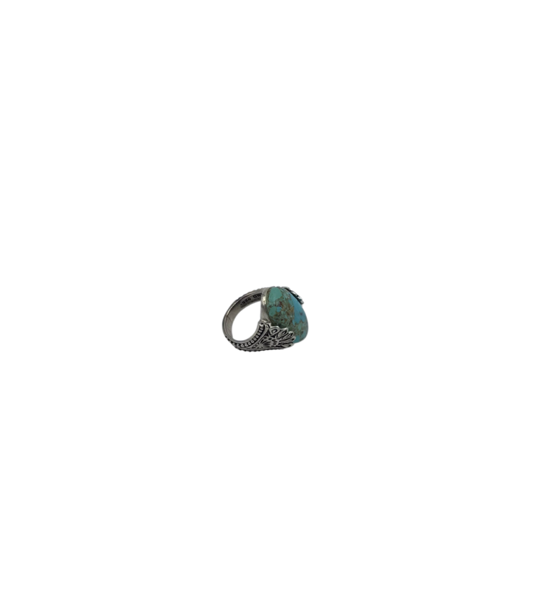 .925 TURQUOISE STONE RING SILVER TUR 8