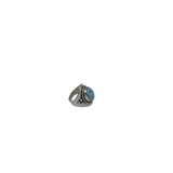 .925 ROPE TRIM GEMSTONE RING SILVER BLUE 8.5