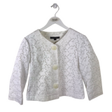 LAFAYETTE 148 BRODERIE 3/4 SLEEVE DESIGNER BLAZER WHITE 8
