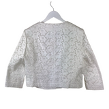 LAFAYETTE 148 BRODERIE 3/4 SLEEVE DESIGNER BLAZER WHITE 8