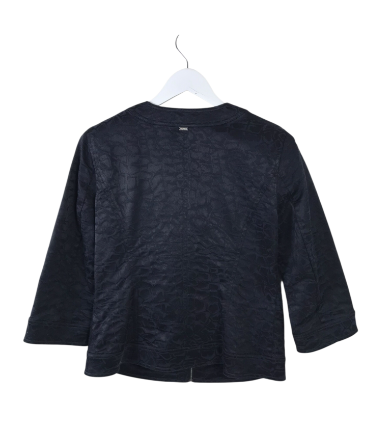 ST JOHN ZIP 3/4 SLEEVE DESIGNER BLAZER BLACK 8