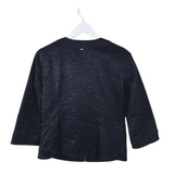 ST JOHN ZIP 3/4 SLEEVE DESIGNER BLAZER BLACK 8