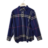 HINSON WU PLAID LONG SLEEVE DESIGNER BLOUSE BLUE BLACK XLARGE