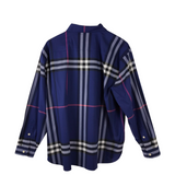 HINSON WU PLAID LONG SLEEVE DESIGNER BLOUSE BLUE BLACK XLARGE