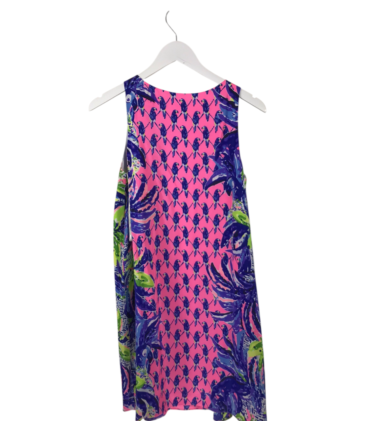 LILLY PULITZER SLEEVELESS DESIGNER DRESS PINK BLUE MEDIUM