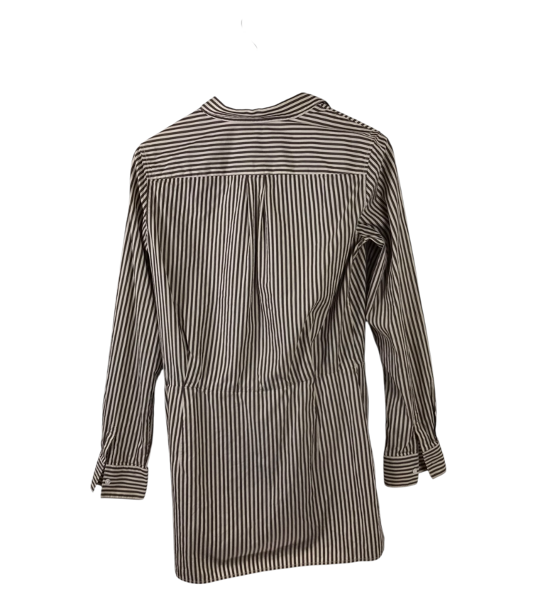 PHILLIP LIM RET$395 STRIPE LONG SLEEVE DESIGNER BLOUSE BROWN CREAM 6