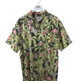 TOMMY BAHAMA FLORAL SHORT SLEEVE MEN SHIRT SAGE GREY XLARGE