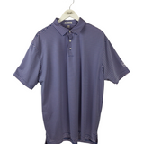 PETER MILLAR POLO STRIPE SHORT SLEEVE MEN SHIRT LAVENDER NAVY XLARGE