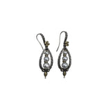 BARBARA BIXBY .925/18K PEARL DANGLE EARRINGS SILVER WHITE