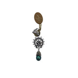 BARBARA BIXBY .925/18K PEACOCK FEATHER PENDANT JEWELRY SILVER GREEN