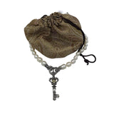 BARBARA BIXBY .925/18K PEARLS KEY PENDANT NECKLACE WHITE SILVER