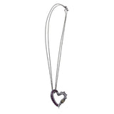 BARBARA BIXBY .925/18K HEART PENDANT NECKLACE SILVER PURPLE