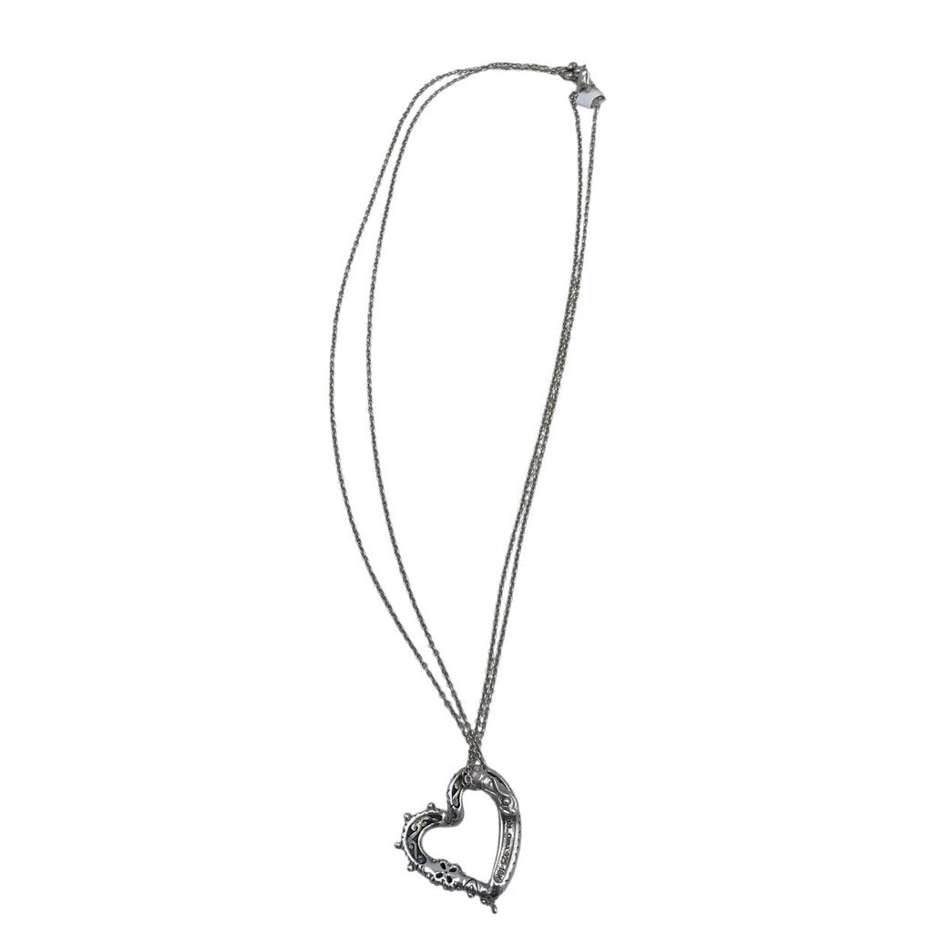 BARBARA BIXBY .925/18K HEART PENDANT NECKLACE SILVER PURPLE