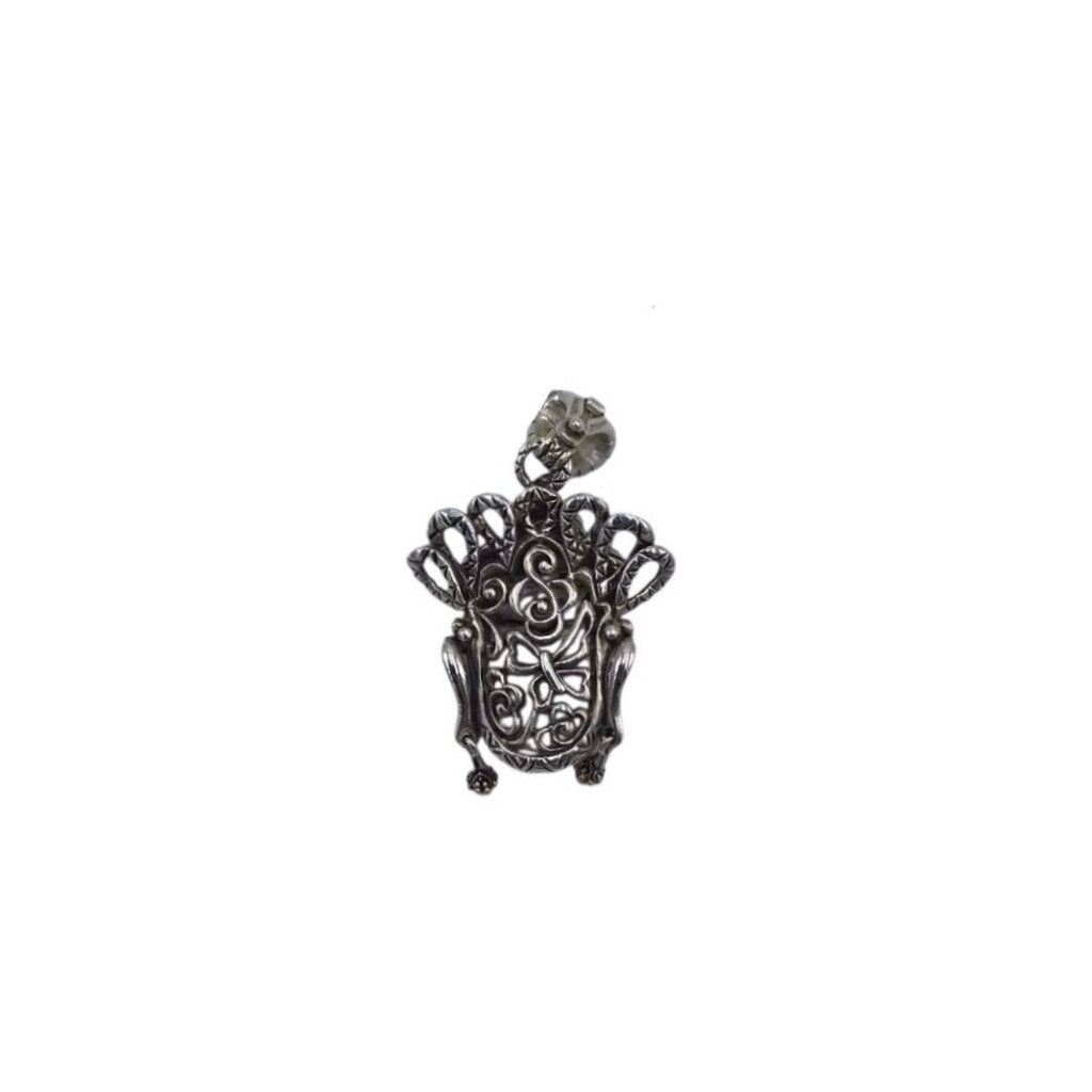 BARBARA BIXBY .925/18K GODDESS QUAN PENDANT JEWELRY SILVER GARNET