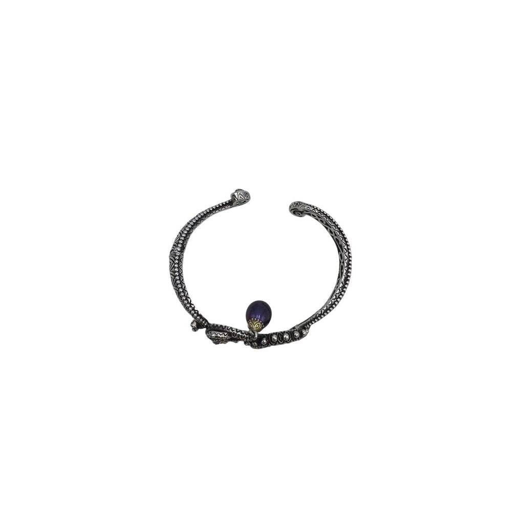BARBARA BIXBY .925/18K MULTI GEMSTONE CUFF BRACELET SILVER PURPLE