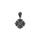 BARBARA BIXBY .925/18K MALTESE CROSS PENDANT JEWELRY SILVER BLUE
