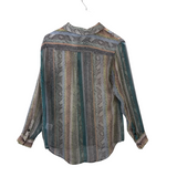 EQUIPMENT FEMME SILK LONG SLEEVE DESIGNER BLOUSE GRAY BLUE LARGE