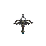 BARBARA BIXBY .925/18K RAM PENDANT JEWELRY SILVER GARNET